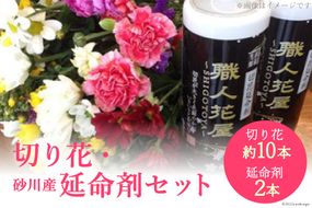 【北海道内限定】切り花(約10本)＆砂川産延命剤(2本)セット [いけがわ生花店 北海道 砂川市 12260336]