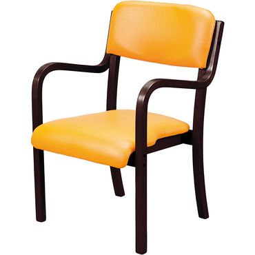 スタッキングチェアー（木製）3脚セットUFC4-CBOR（8.ブラウン×オレンジ） スタッキング 椅子 収納 家具 愛西市/タック株式会社 [AEAH027-8]