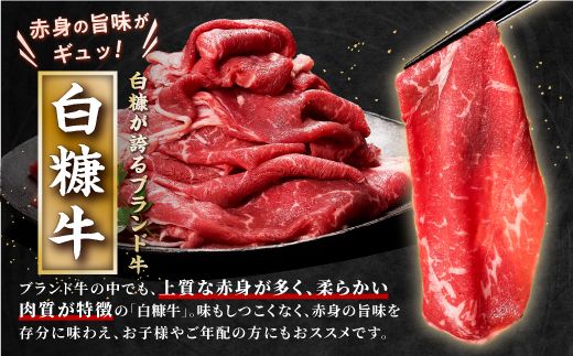 北海道産 白糠牛 赤身 1kgセット（スライス800g、切落し200g）