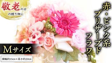 【 敬老の日 】 赤 ・ ピンク 系 プリザーブド フラワー M ギフト プレゼント 花 お祝い 贈答 記念日 [CT102ci]