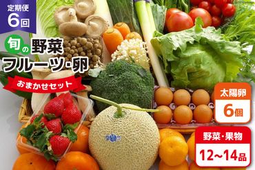 BF058 【6回定期便】旬の野菜・フルーツ (12〜14品目)・卵 (6個) おまかせ セット【 野菜 果物 卵 やさい くだもの 果物 タマゴ たまご 詰め合わせ 江戸屋 長崎県 島原市 】