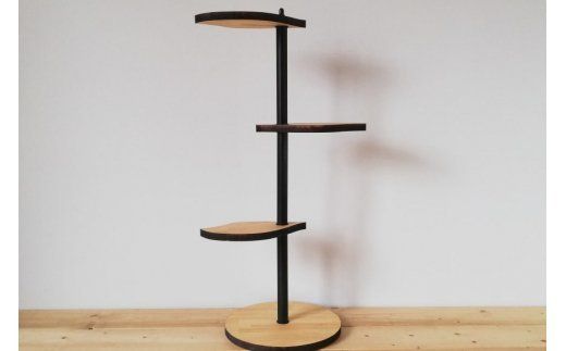 葉っぱのスタンドシェルフ 3段タイプ ナチュラル（天然木/完成品） [新星金属製作所 大阪府 守口市 20940978] 