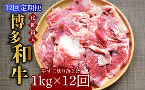 【全12回定期便】【化粧箱入】博多和牛 牛すじ切落し 1kg《築上町》【株式会社マル五】[ABCJ116]