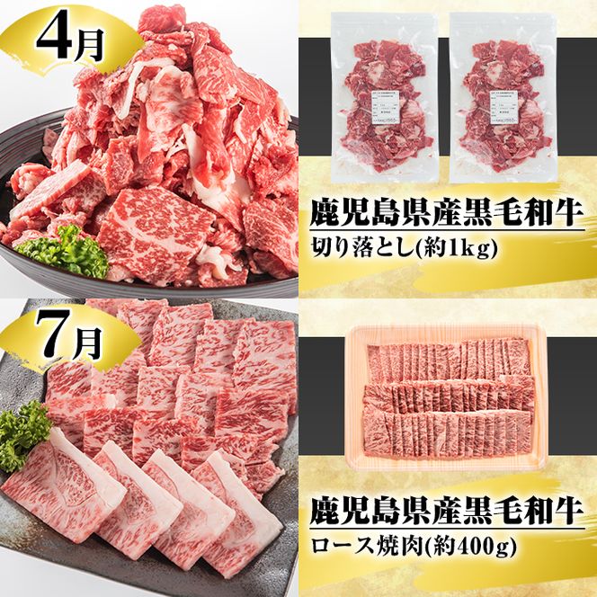 定期便・全4回(4月・7月・10月・12月)＞鹿児島県産！黒毛和牛