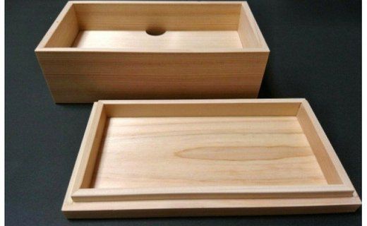 桧で作った桔梗の小箱～my宝箱～≪木製 桧 ヒノキ ひのき インテリア アクセサリー 収納 整理 小物≫