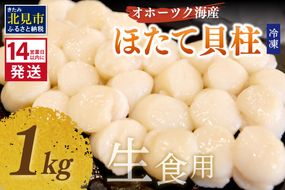 《14営業日以内に発送》オホーツク海産 冷凍ほたて貝柱 1kg 生食用 ( ホタテ ほたて 貝柱 貝 ホタテ貝柱 1000g 刺身 バター焼き 魚介類 海鮮 食品 返礼品 北海道 )【114-0016】