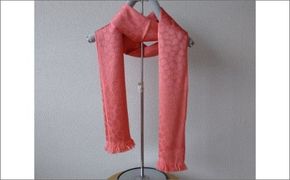 丹後ちりめん　シルク・ストール（ピンク）　TR00021