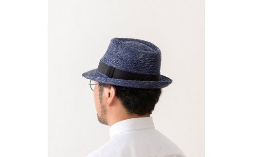 AN028-1 春日部市伝統工芸品 田中帽子店　麦わら中折れハット　ノア　ブルー　1点(UK-H005-M-BL)