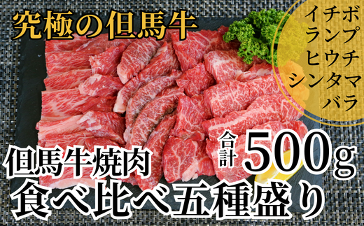 [但馬牛焼肉 食べ比べ五種盛 合計500g イチボ100g ランプ100g ヒウチ100g シンタマ100g バラ100g 冷凍 産地直送]発送目安:お届けに1〜2か月要します 牛将 2-18