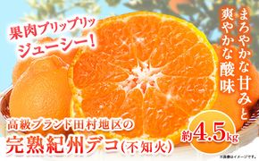 高級ブランド田村の完熟紀州デコ(不知火) 約4.5kg 株式会社 魚鶴商店《2025年2月下旬-3月末頃出荷》和歌山県 日高町 田村地区 不知火 柑橘 果物 フルーツ ブランド果実---wsh_utstkkds_cf2_23_18000_4500g---