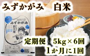 【6年産】みずかがみ　白米定期便　６か月で５kgを６回お届け（１か月に1回）【C036U】