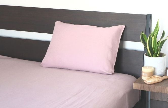 G1995 【tissu de coton/ダブルガーゼ】泉州南部織 ピローケース 1枚（くすみ桜）