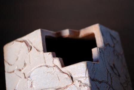 花器 キューブ(大) 白 【一輪挿し 手作り 陶器 オブジェ インテリア 癒し 贈り物】(H038117)