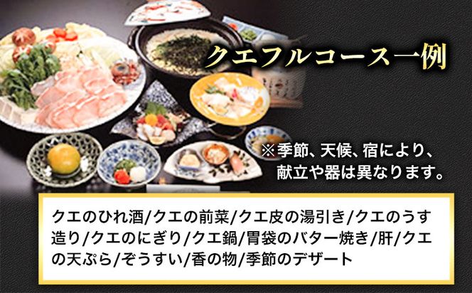 本場で味わう贅沢なひととき 「紀州日高のクエ」の宿 クエフルコース付ペア宿泊券 日高町役場《30日以内に出荷予定(土日祝除く)》和歌山県 日高町 宿 旅行 宿泊 クエ くえ 料理 宿泊券 フルコース コース料理---iwsh_hdykuepair_30d_22_160000_1p---