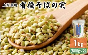 【オーガニック】上原農場 有機原料 そばの実1kg（500g×2）【30002】