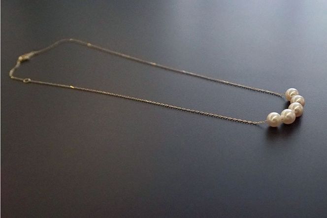 【CF01】AE282長崎県産真珠ネックレス（パール5粒）