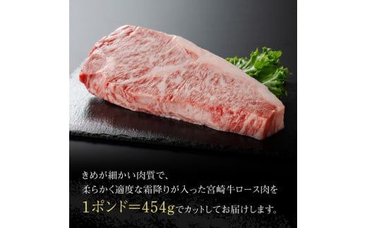 牛肉 宮崎牛ワンポンドステーキ454ｇ 【 肉 牛肉 A4～A5等級 宮崎牛 BBQ アウトドア 記念日 日本ハム 焼肉 】 [E11006]