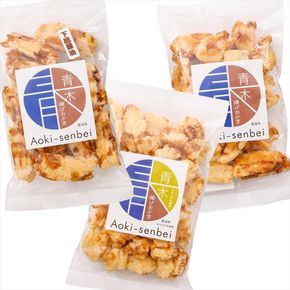 青木煎餅 醤油味食べ比べセット｜揚げおかき5種10個 下総醤油 再仕込醤油 醤油（みやこがね） しょうゆ 一口揚げ 専門店の揚げおかき [0620]