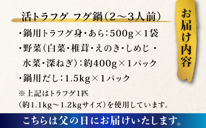 【父の日にお届け！】【長崎県産】トラフグフグ刺し・フグ鍋セット（2～3人前） / ふぐ 刺身 鍋 南島原市 / ながいけ[SCH072]