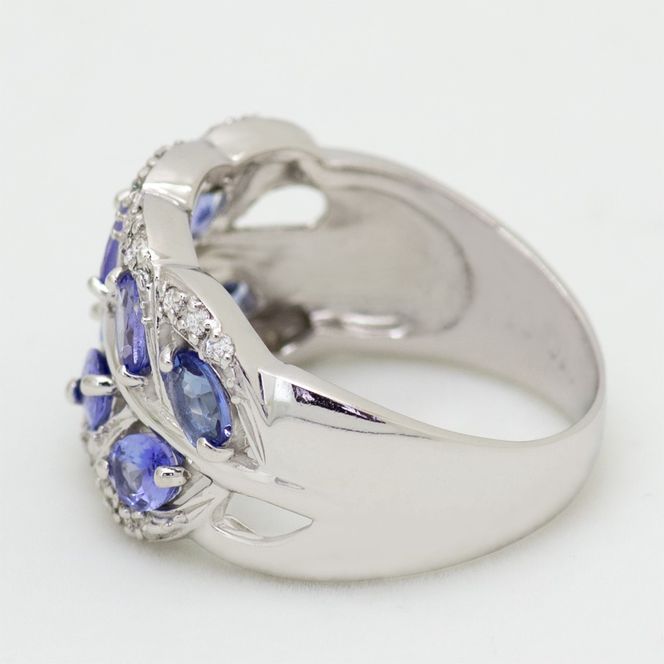 タンザナイト リング 1.20ct Ag900(Pt100) （161252）　BR-38