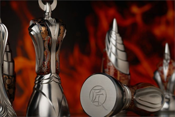 匠チェス（1-King黒1体）殿（前面:鳳凰と松、背面:龍）HR00028