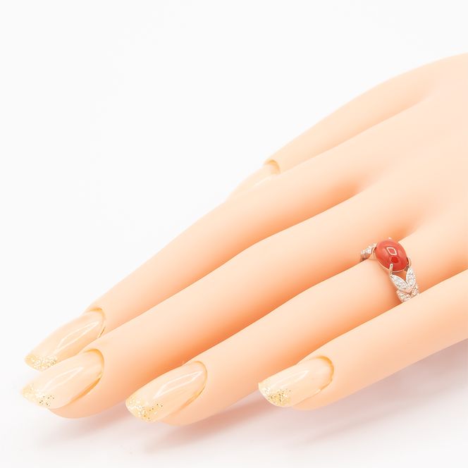 サンゴ リング K10WG （13387）　BR-20