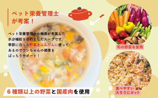 R6-433．【3回定期便】いつものごはんにかけるだけ！四万十鶏とゴロゴロ根野菜のスープ 12袋セット×3回配送（合計36袋）【ペットフード】
