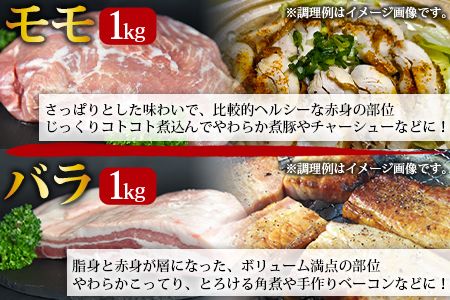 ＜宮崎県産豚肉ブロック 4種セット（ヒレ・ロース・モモ・バラ）合計3.5kg＞翌月末迄に順次出荷【b0406_ty】
