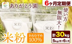 【6ヶ月定期便】米粉 きぬむすめ 5kg ありがとう園《お申込み月の翌月から出荷開始》岡山県 矢掛町 米 コメ 一等米 きぬむすめ 100％ 料理用 定期便---osy_aekktei_23_58500_mo6num_5---