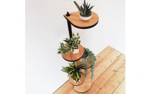 【角にも置ける】しずくのスタンドシェルフ 4段タイプ ナチュラル（天然木/完成品） [新星金属製作所 大阪府 守口市 20940986] 