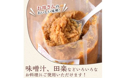 お母さんのおいしい麦味噌(計4kg・1kg×4袋)みそ 調味料 味噌 みそ汁 手作り 味噌汁 お味噌汁 朝ごはん ミソ 小分け 母の味【阿久根市生活研究グループ】akn072-01