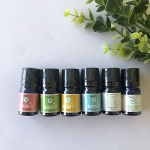 C-62 アロミーユオリジナル 天然100%精油6本＆木のキューブセット