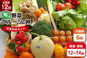 【CF01】BF059 【12回定期便】旬の野菜・フルーツ (12〜14品目)・卵 (6個) おまかせ セット【 野菜 果物 卵 やさい くだもの 果物 タマゴ たまご 詰め合わせ 江戸屋 長崎県 島原市 】