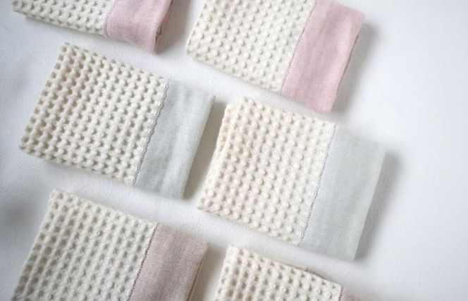 G1992 【オーガニック100％】泉州南部織 cherirワッフルウォッシュタオル6枚セット