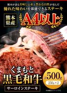 くまもと黒毛和牛 サーロインステーキ 500g ( 250g x 2枚 ) 牛肉 冷凍 《30日以内に出荷予定(土日祝除く)》 くまもと黒毛和牛 黒毛和牛 冷凍庫 個別 取分け 小分け 個包装 ステーキ肉 にも サーロインステーキ---mna_fsaro_30d_24_18000_500g---