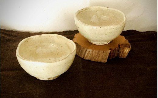 陶房ふくなが 粉引 花小鉢 2個セット_2066R