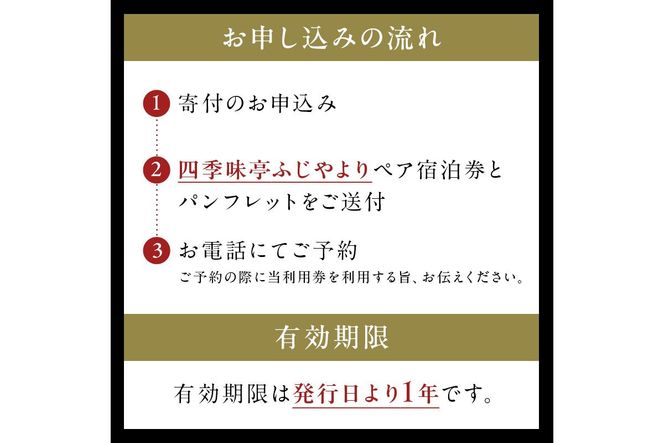 ns012-001 塩原温泉【四季味亭ふじや】露天風呂付客室Eタイプ　ペア宿泊券(1泊2食付き）