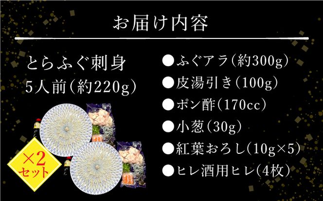 長崎県産 とらふぐ 刺身 5人前 ×2 Wセット（2箱）10人前/ ふぐ ふぐ刺し南島原市 / 大和庵 [SCJ013] 