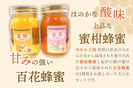 ほんまもん蜜柑（みかん）蜂蜜 600g×1本・ほんまもん百花蜂蜜 600g×1本 村上養蜂《90日以内に出荷予定(土日祝除く)》和歌山県 紀の川市---wsk_muraymhtb_90d_21_22000_1200g---