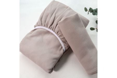 G1950 【tissu de coton/ハニカム織】泉州南部織 「ボックス」シングルシーツ＆ピロー（BE）