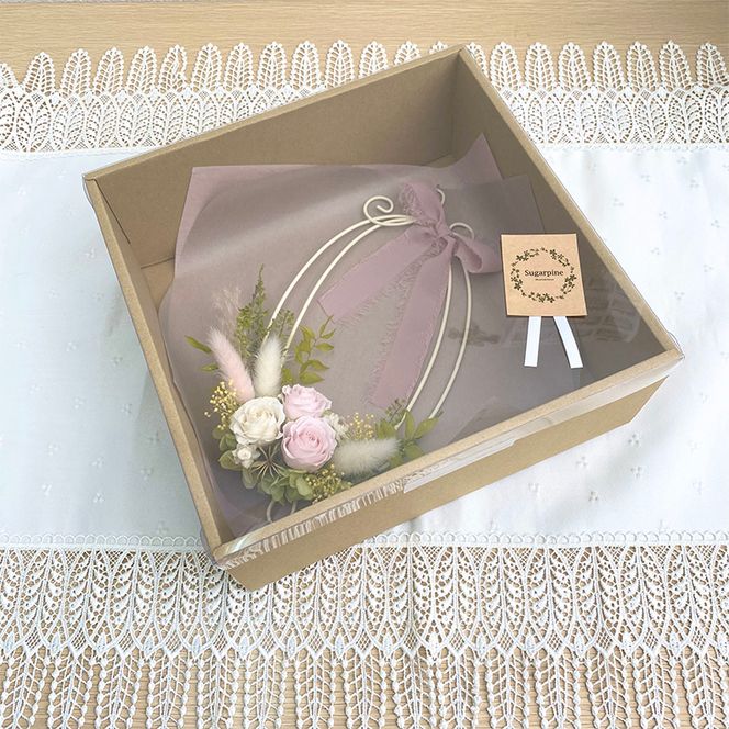 AJ211-1 プリザーブドフラワー　　　　　【プリューム/ピンク】春日部市　　　　　シュガーパイン