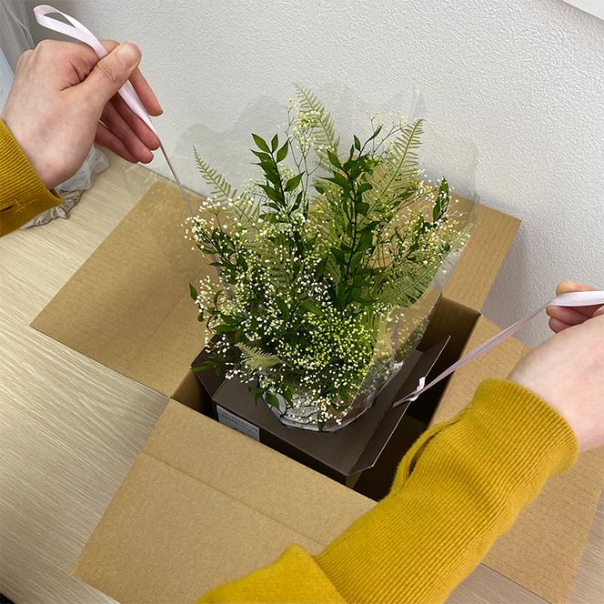 AJ170-1 プリザーブドフラワー【クロエ/グレージュ】春日部市 シュガーパイン