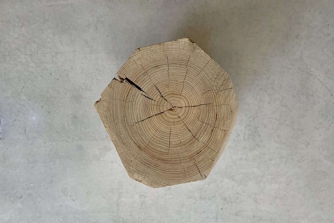 412. 多面体スツール ひのき 無垢 椅子 イス 家具