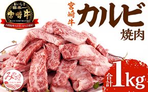 《2025年4月発送》宮崎牛 カルビ(バラ) 焼肉 250g×4パック 合計1kg_M241-006_01-apr