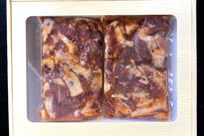 BE301雲仙もみじ豚「中落ちカルビ」スタミナ焼き600g