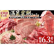 【定期便全6回】黒毛和牛・黒豚を交互にお届け！＜志布志牛・豚 満足定期コース＞計6.3kg超！ t0100-026-02