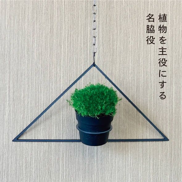 GRAVIRoN Hang Plants シリーズ Triangle 黒皮鉄（プランツハンガー） 観葉植物 プランター