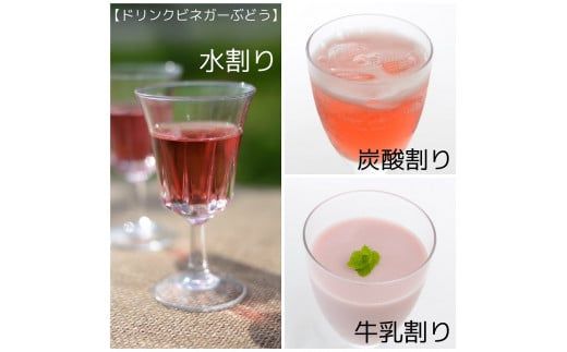 ドリンクビネガー ５本セット飲む酢(ぶどう×2本、ゆず×2本、生姜×1本)　※ギフト箱入り 182-007