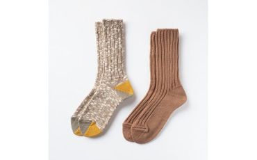 013SOUKI SOCKS Puffy（キャメル）・Woody（キャメル）ソックスセット/Sサイズ