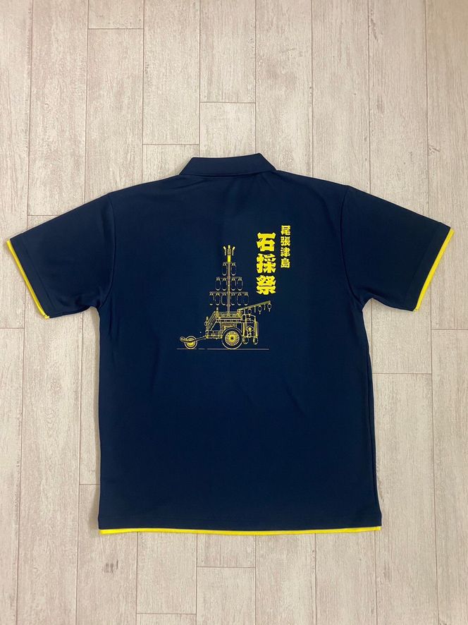 【尾張津島秋まつり】(石採祭車)オリジナルデザインポロシャツ【Lサイズ】＆トートバッグセット